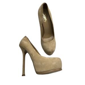 VTG Y2K YSL Yves Saint Laurent Heels Size 39 Tribtoo Beige Stiletto Platform